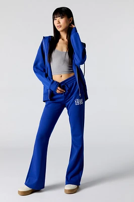 Embroidered Fleece Flare Sweatpant