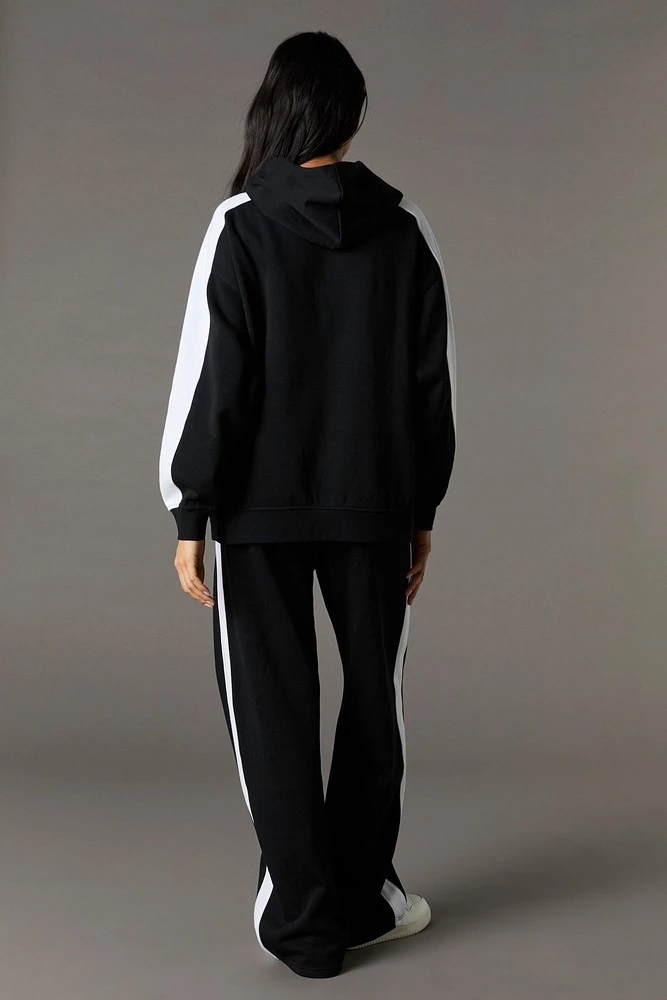 Playboy Embroidered Colourblock Wide Leg Fleece Sweatpant