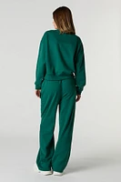 Fleece Varsity Wide Leg Sweatpant