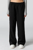 Solid Fleece Wide Leg Sweatpant