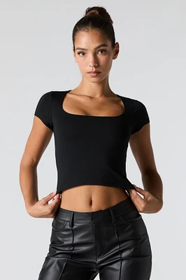 Square Neck Cropped T-Shirt