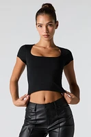 Square Neck Cropped T-Shirt