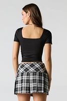 Contour Square Neck Short Sleeve Top