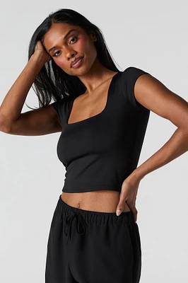 Contour Square Neck Cap Sleeve Top