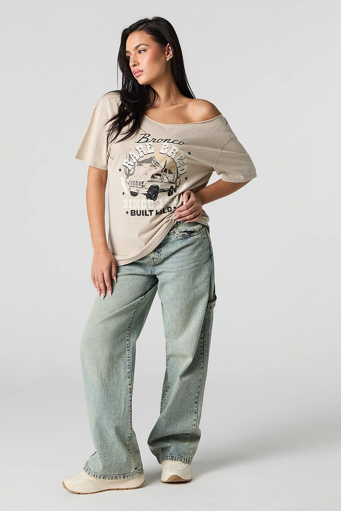Ford Bronco Graphic Washed Off-Shoulder T-Shirt