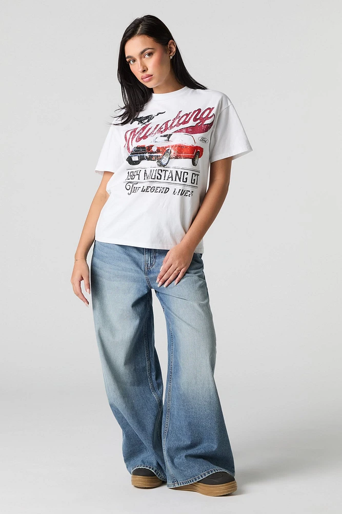 T-shirt de coupe garçonne à imprimé Ford 1964 Mustang GT