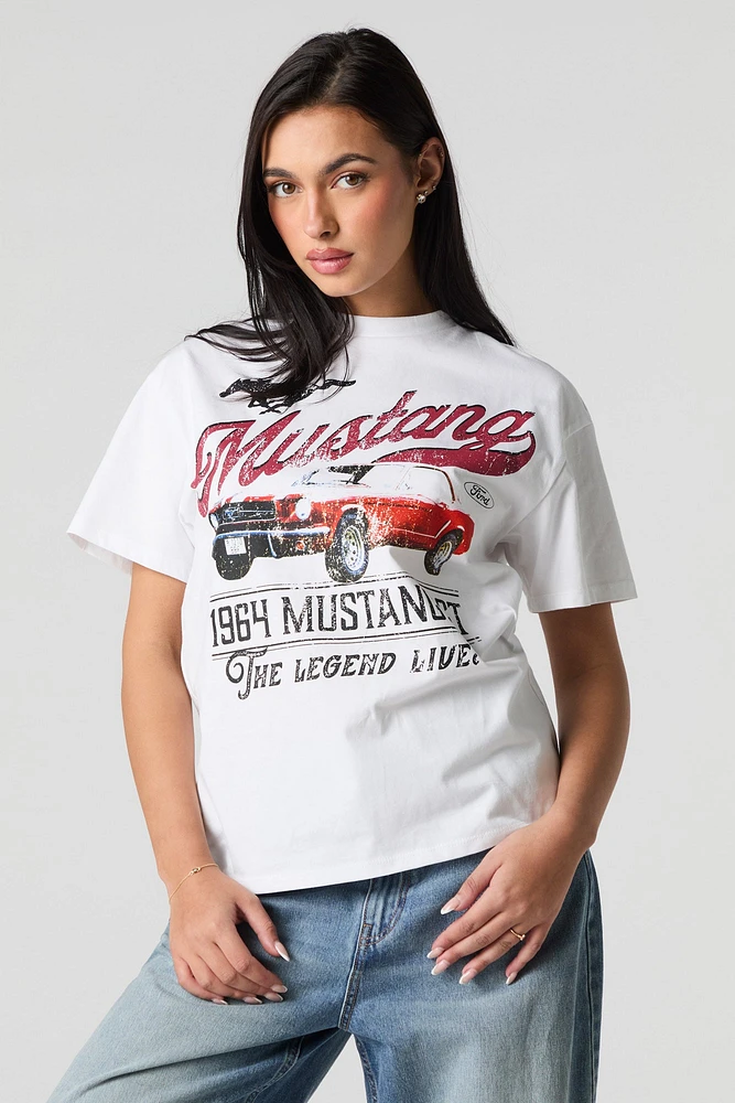 T-shirt de coupe garçonne à imprimé Ford 1964 Mustang GT
