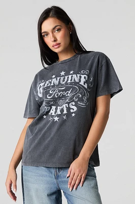 T-shirt de coupe garçonne délavé à imprimé Ford Genuine Parts