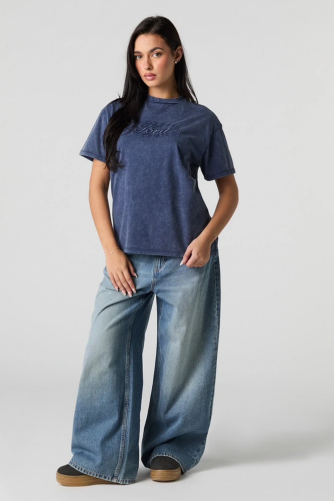 Ford Embroidered Washed Boyfriend T-Shirt