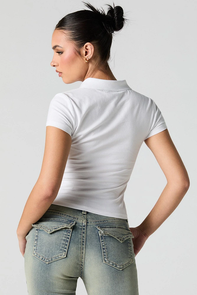 Embroidered Polo Baby Tee