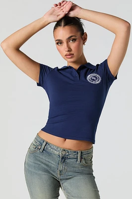Embroidered Polo Baby Tee