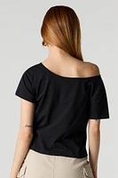 Western Graphic Off Shoulder T-Shirt