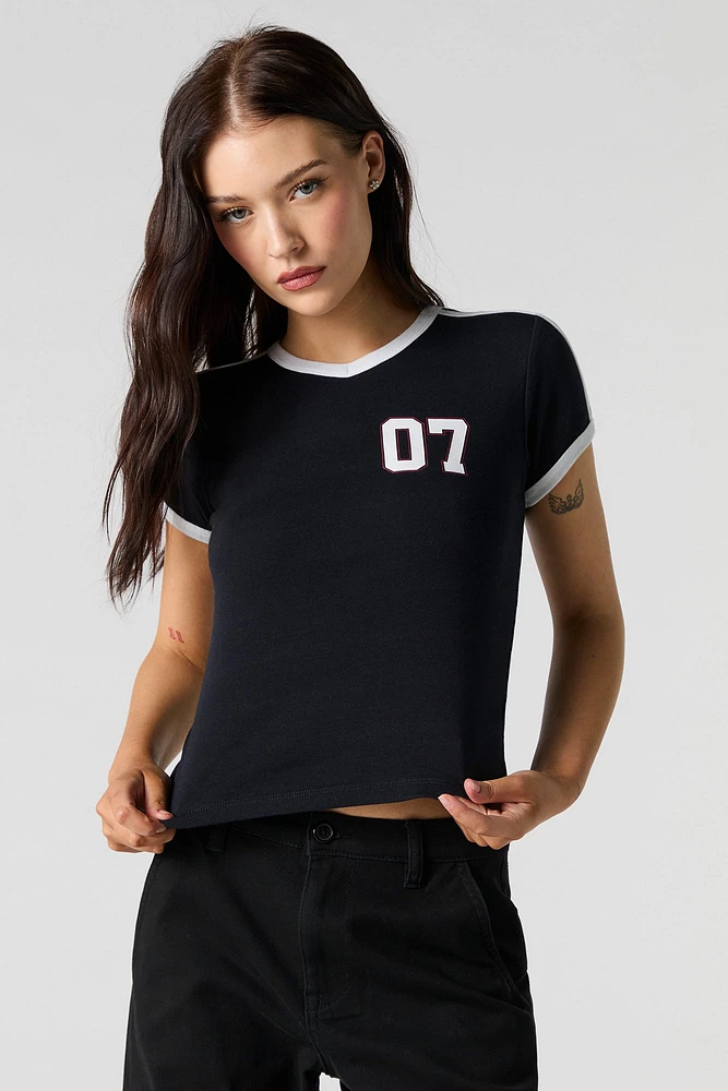 Sporty Graphic Ringer T-Shirt