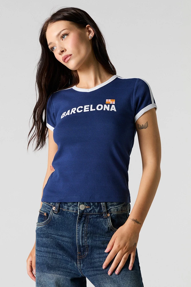 Sporty Graphic Ringer T-Shirt