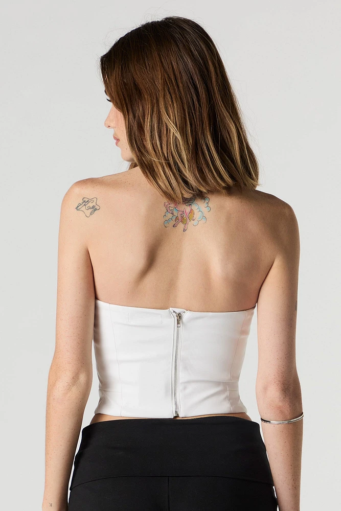 Corset en similicuir sans bretelles