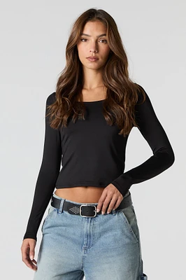 Contour Scoop Neck Long Sleeve Top