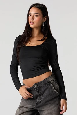 Contour Scoop Neck Long Sleeve Top