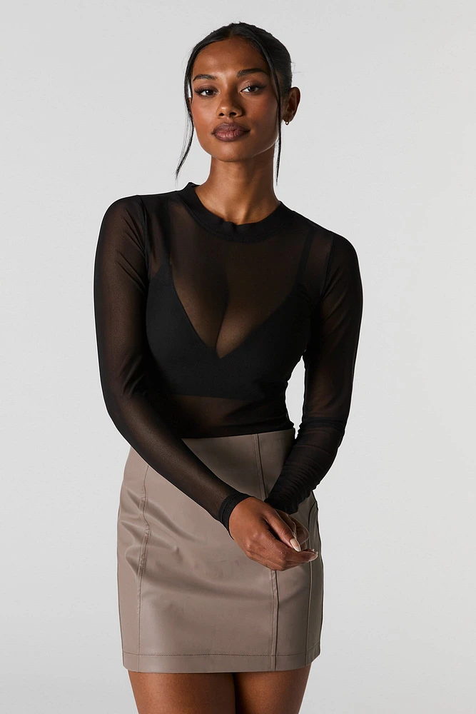 Mesh Long Sleeve Top