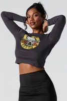 Guns and Roses Graphic Long Sleeve Top