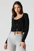Haut en tricot de pointelle avec attache