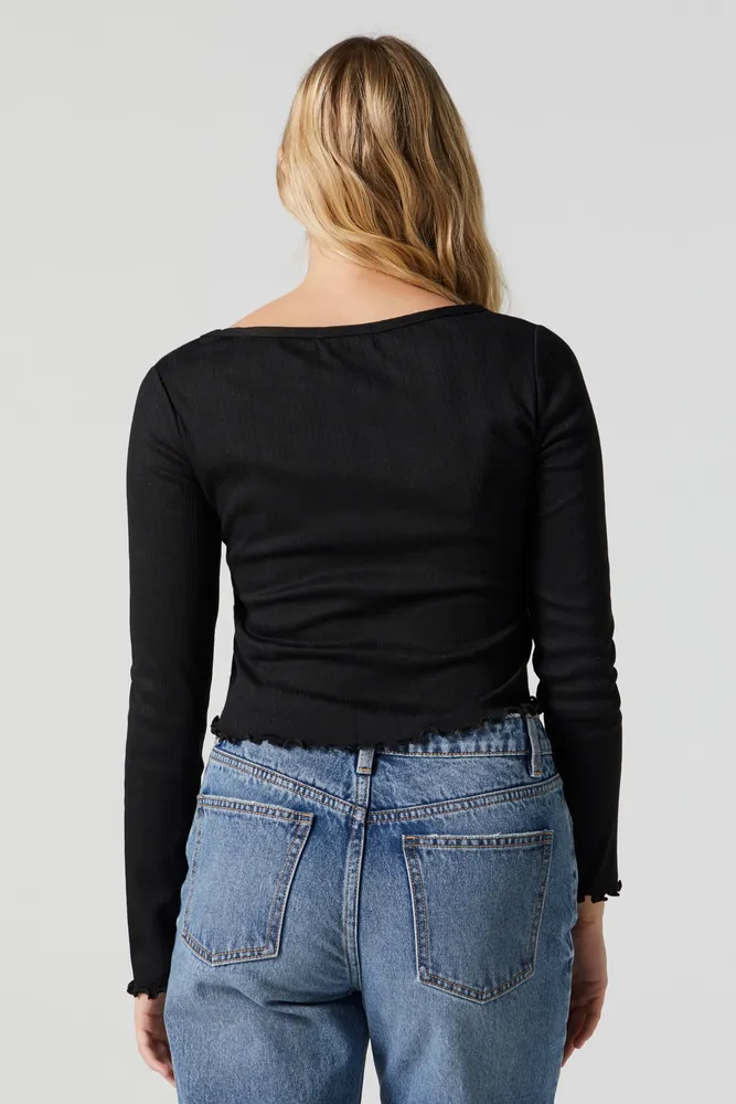 Scoop Neck Long Sleeve Top