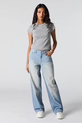 Vintage Wash Mid Rise Baggy Jean