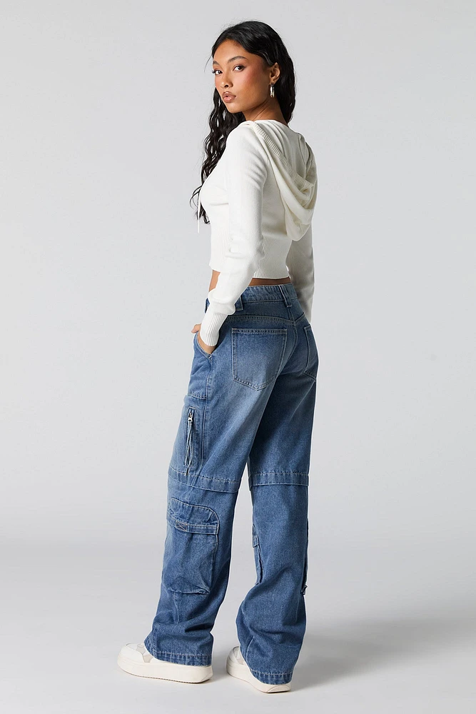 Zip Pocket Straight Leg Cargo Jean