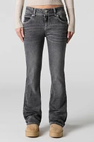 Double Buttoned Mid-Rise Bootcut Jean