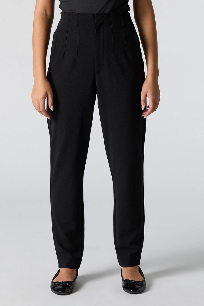 Crepe Pleated Slim Dress Pant