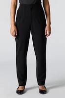 Crepe Pleated Slim Dress Pant