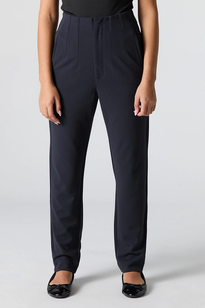 Pantalon habillé mince plissé en crêpe