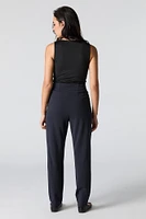 Pantalon habillé mince plissé en crêpe