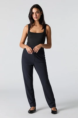 Pantalon habillé mince plissé en crêpe
