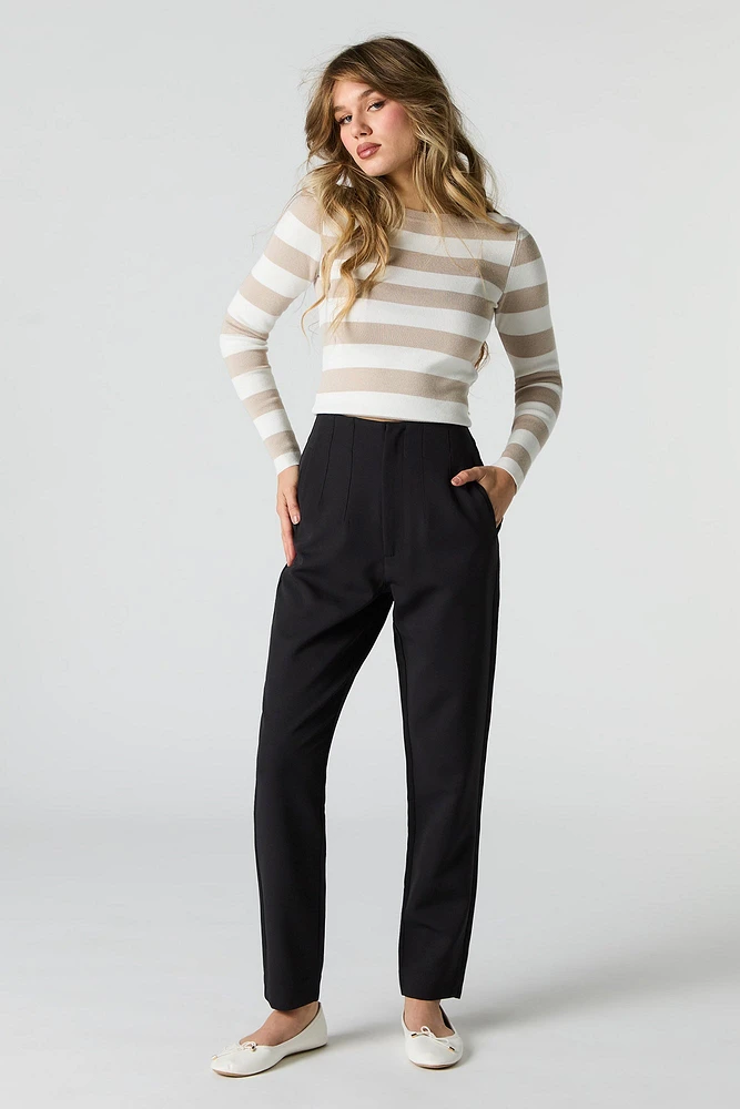 Pleated Slim Leg Dress Pant