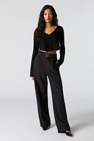 Belted Wide Leg Dress Pant