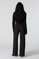 Belted Wide Leg Dress Pant