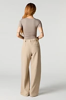 Pantalon habillé ample à taille coulissante