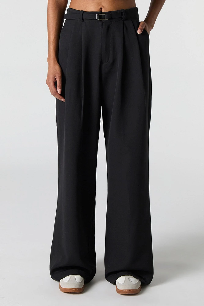 Belted Wide Leg Dress Pant
