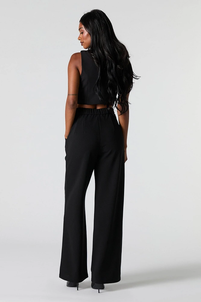 Crepe Straight Leg Dress Pant