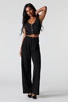 Crepe Straight Leg Dress Pant