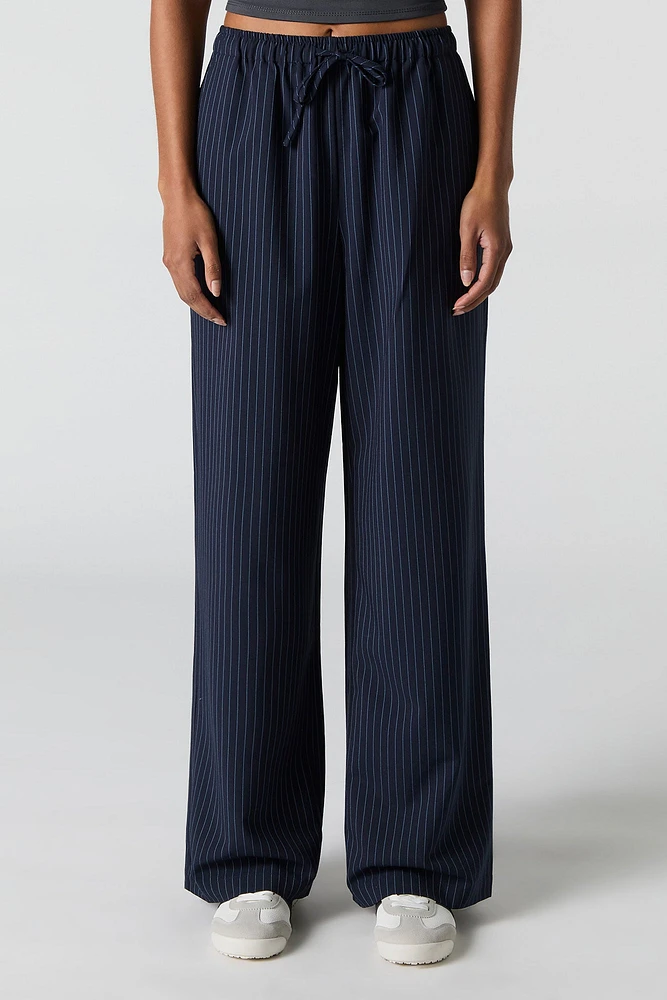 Pantalon habillé à jambe large et taille coulissante