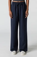Pantalon habillé à jambe large et taille coulissante