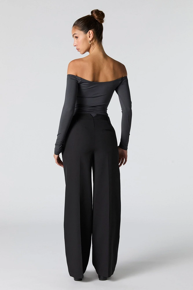 Pleated Wide Leg Dress Pant