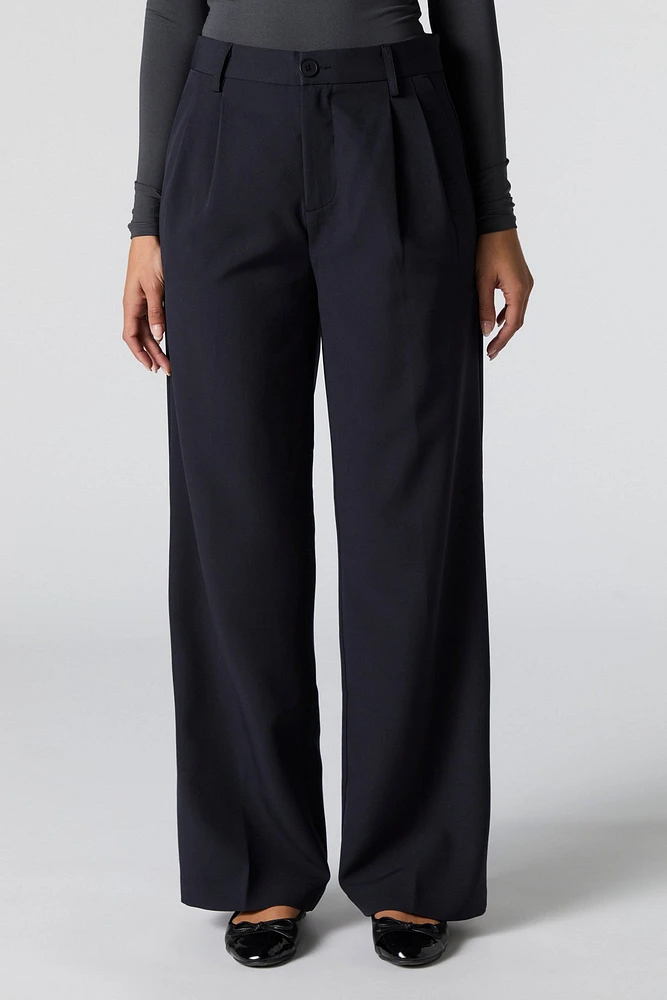 Pantalon habillé plissé à jambe large
