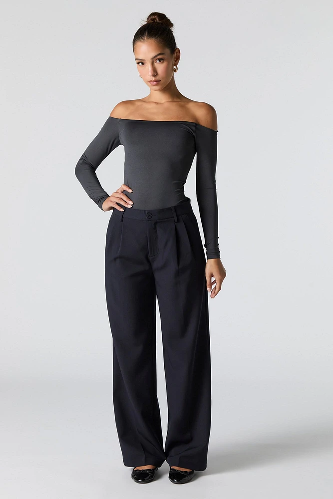 Pantalon habillé plissé à jambe large
