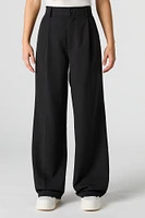 Elastic Waist Wide Leg Dress Pant