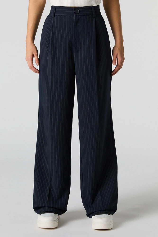 Pantalon habillé jambe large et taille élastique