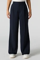 Pantalon habillé jambe large et taille élastique
