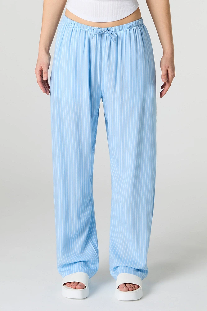 Pantalon imprimé à jambe large avec taille coulissante