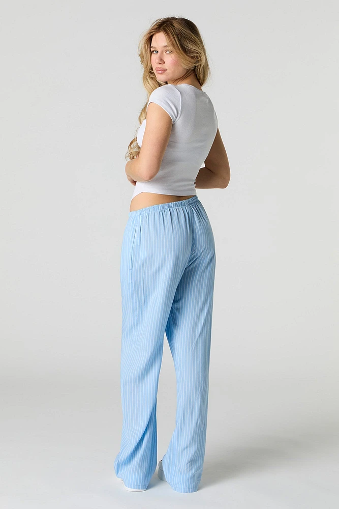 Pantalon imprimé à jambe large avec taille coulissante